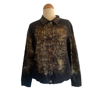 Cactus USA Chocolat Jacket Ladies Lg Rhinestone Stud Country Bling - Image 1 of 4