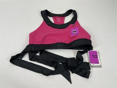 Sujetador de baile Reebok ajustado Playdry para mujer talla M rosa negro nuevo con etiquetas Foto 1 de 4