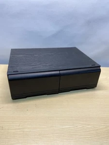 Vintage Faux Black Wooden 2 Drawer Holds 18 VHS Cassette Tape Storage Box Holder - Picture 1 of 3