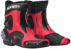 Stivali Moto Uomo 7.5-8 ROSSO/NERO Impermeabili Protezione Armatura Stivali Corsa - Foto 1 di 11