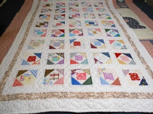 Trapunta piccola fatta in casa/trapuntata bambino/neonato 78"L x 39"W bianca con quadrati multicolore - Foto 1 di 13