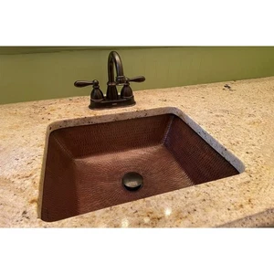 19-in Rectangle Under Counter Hammered Copper Bathroom Sink Oil Rubbed Bronze - Picture 1 of 5
