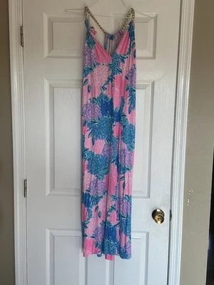 Maxi Vestido Lilly Pulitzer Mar Playa Sol Vestido Grande Foto 1 de 4