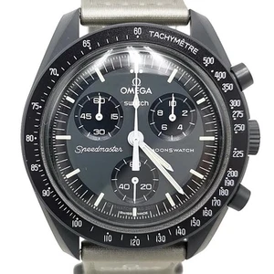 Reloj Omega Swatch Speedmaster Moon SO33A100 cuarzo cronógrafo gris para hombre - Imagen 1 de 10