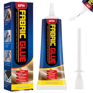 Fabric Glue Permanent,Clear Washable Clothing Glue Fabric Adhesive for All Fa... - Picture 1 of 8