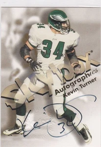 1998 Skybox Premium Autographics # Kevin Turner on card Auto Eagles Autogramm - Bild 1 von 2