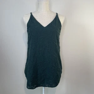 Neu mit Etikett Loft Damen-Tanktop grün Blumen bestickt Stufen gefüttert V-Ausschnitt Small - Bild 1 von 11