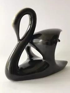 VTG. CMIELOW MODERN BAUHAUS ABSTRACT STYLIZED BLACK SWAN FIGURINE POLAND 1960’s - Picture 1 of 12