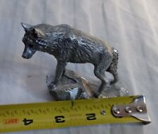 Vintage Rare Masterworks Fine Pewter Wolf 1990 Figurine Diamond Cut