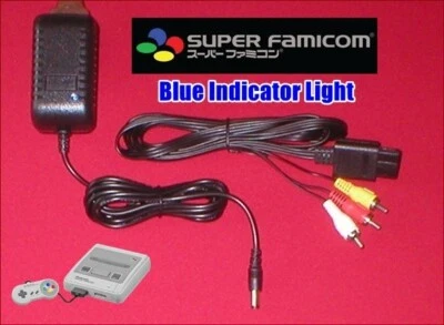 AC Adapter Power Supply Cord Plug W/LED & AV Cable for Super Famicom System NEW - Image 1 of 3