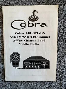 COBRA 148 GTL-DX ORIG. USER MANUAL RARE EXPORT RADIO MANUAL EXC. COND. - Picture 1 of 2