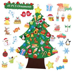 Felt Christmas Tree - 3.5 FT Wall Felt Christmas Tree for Kids with 40 Pcs - Picture 1 of 8
