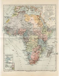 1898 AFRICA MADAGASCAR POLITICAL MAP Antique Map - Picture 1 of 1