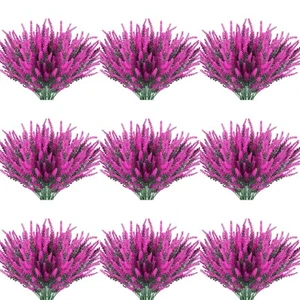 20 Bundles Artificial Lavender Flowers Outdoor UV Resistant Fake Flowers No F... - Picture 1 of 8