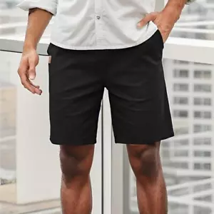 Mens Casual Shorts Cotton Drawstring Summer Beach Stretch Shorts NEW - Picture 1 of 14
