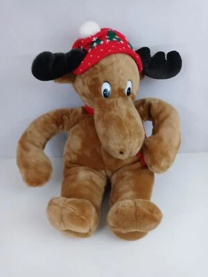 1986 Christmas Commonwealth Moostletoe Finds a Friend Plush Moose 20” - Image 1 of 4
