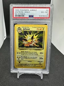 POKEMON CARD JOLTEON PSA 6 HOLO JUNGLE ERROR NO SYMBOL #4 1999 EX-MT - Picture 1 of 2
