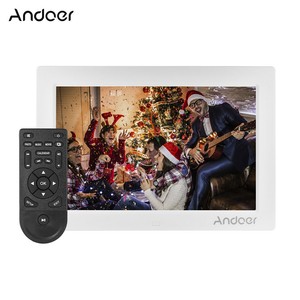 Andoer 10" Full HD 1080p Digital Photo Alarm MP3/4 Player Frame mit Fern Z9U7