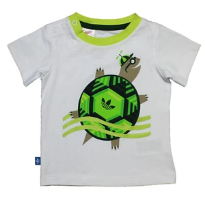 adidas Originals Kinder Schildkröten Shirt Fun Turtle Tee Weiß Grün 74 80 - Bild 1 von 2