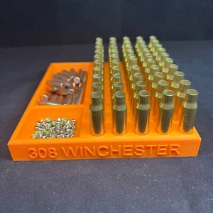 Bullet Tray Reloading 308 WIN RCBS Hornady Dillon Lyman Pocket Tray Holds 50
