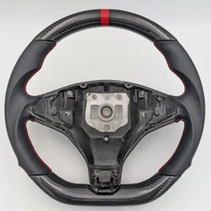 For Tesla Model X S 2019-2022 Steering Wheel Carbon Fiber Red Ring - Picture 1 of 5