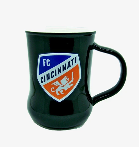 MLS FC Cincinnati Soccer Coffee Mug Tea Cup Ceramic 15 oz Black Cover