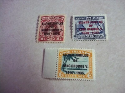 COOK ISLANDS Stamps SG 113-15 Scott 98-100 SILVER JUBILEE OG Hinged - Image 1 of 2