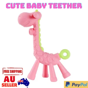 Baby Giraffe teether Food Grade Silicone BPA Free Cute & Colourful Gift - Picture 1 of 17