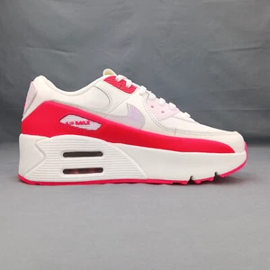 Nike Air Max 90 LV8 Women's Shoes Sneakers HF5073 133 White Red Sizes 8-10 - Picture 1 of 10