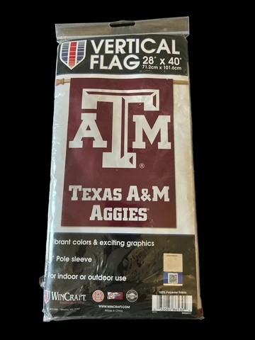 Texas A&M Aggies Wincraft NCAA Vertical Pole Flag 28" x 40" New Indoor Outdoor Cover