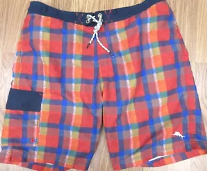 PANTALONES CORTOS DE BAÑO TOMMY BAHAMA FORRADOS POLIÉSTER A CUADROS Talla GRANDE, L - Imagen 1 de 5