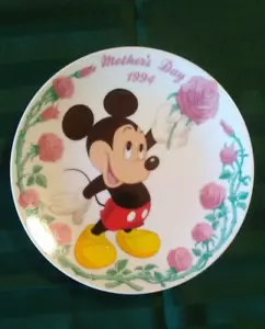 Piatto Grolier Collectibles Disney Topolino "Rosa festa della mamma" 1994 8,5" - Foto 1 di 3