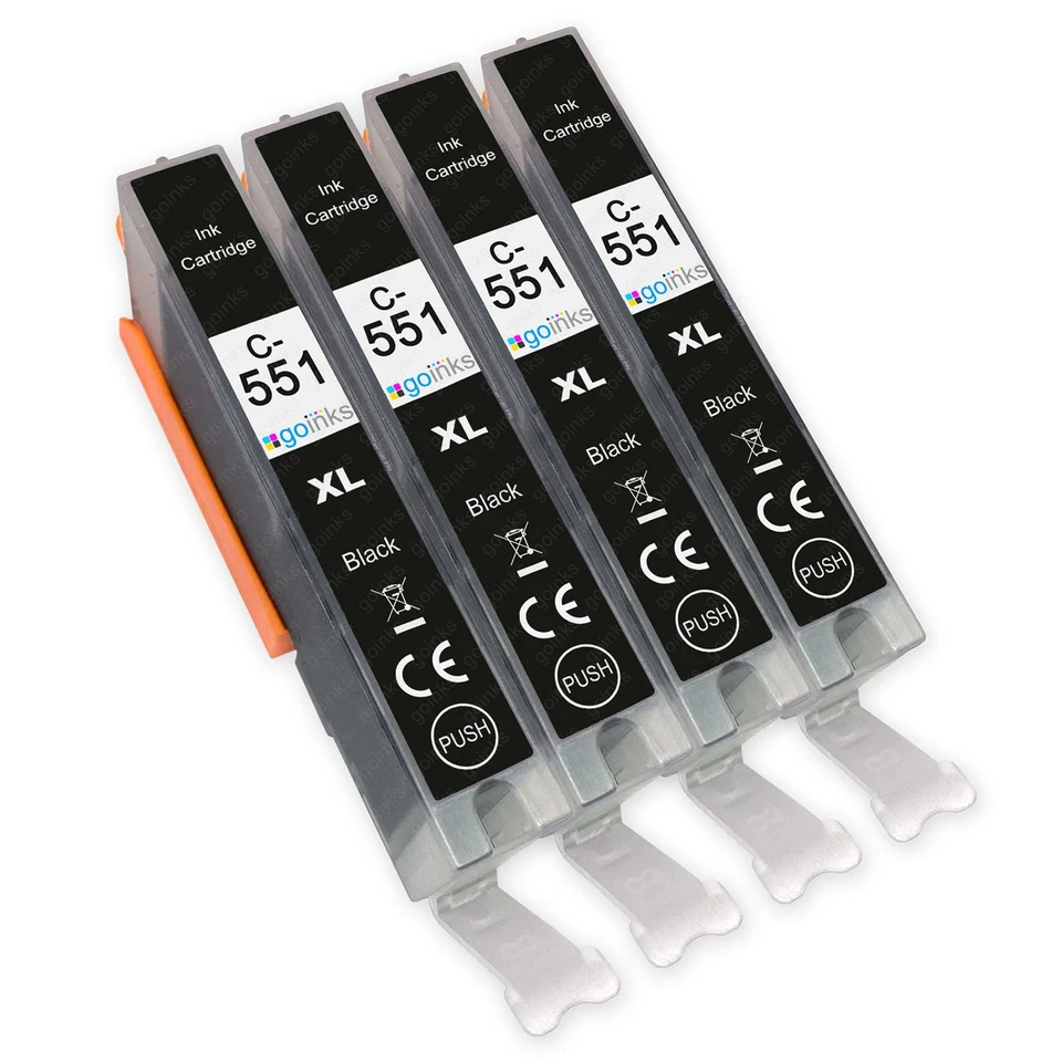 4 schwarze (CLI) Tintenpatronen für Canon PIXMA iP7200 iX6850 MG5650 MG6650 MX725 - Bild 1 von 4