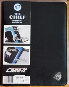 Case It The Chief Padfolio Premium Faux Leather Black, Business card & pen slots - Picture 1 of 4