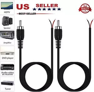 4 pezzi RCA maschio spina a filo nudo altoparlante audio subwoofer cavo HDTV 3,3 PIEDI US - Foto 1 di 15