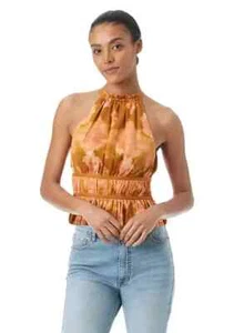 NWT Women's SAM EDELMAN Felicia Woven Halter Neck Top SIZE LARGE .. WOW!!! - Picture 1 of 4