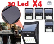 4x Lampada luce faretto faro esterno energia solare 30 LED sensore movimento