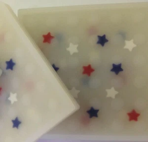(4) Red White Blue Stars USA 4x4" Flexible Non-Slip Coasters - NEW Bulk Pack - Picture 1 of 3