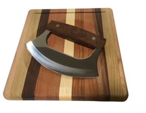Cuchillo Ulu de madera hecho a mano EE. UU. Cuenco para cortar - Tabla 8,5" X 9" 1 de su clase - Imagen 1 de 7
