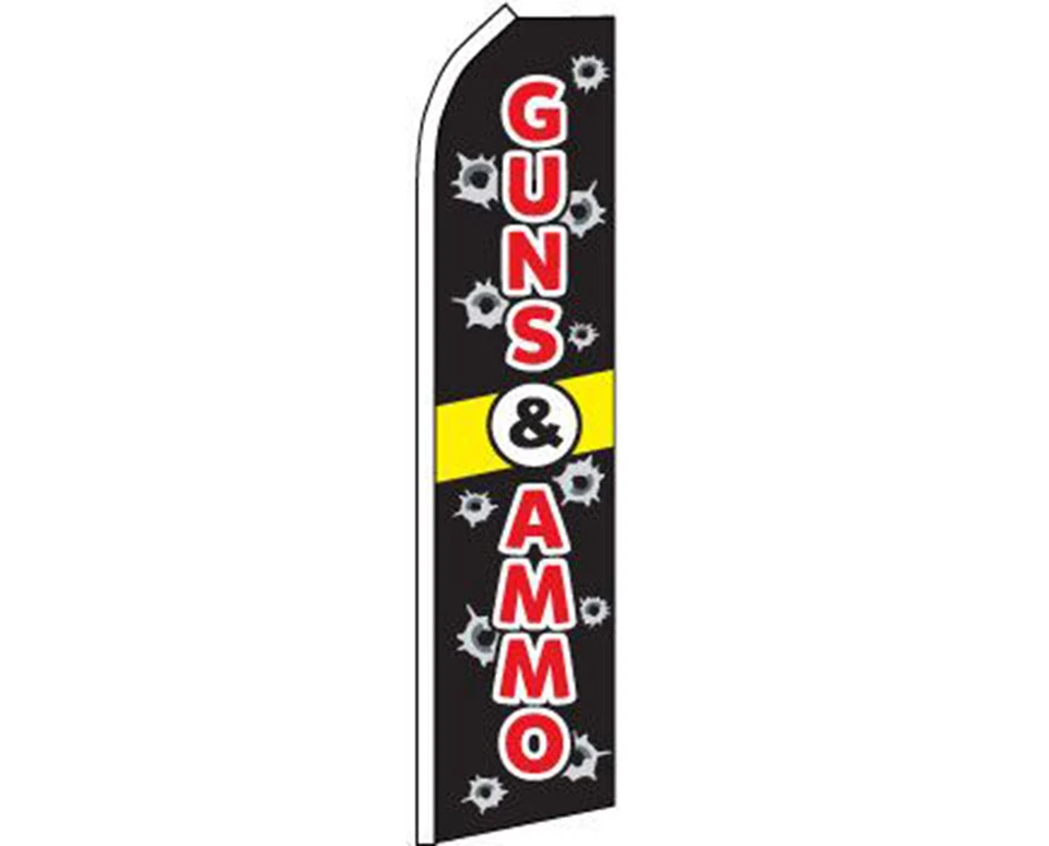 Guns & Ammo Black / Red Swooper Super Feather Advertising Flag - Image 1 of 1