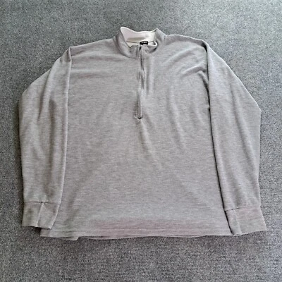 Vintage L.L. Bean Half Zip Sweater Mens XL Gray Pullover With Thumbholes - Image 1 of 4