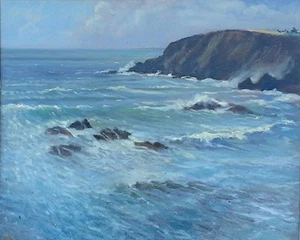 ORIGINAL MICHAEL RICHARDSON Onshore Irish Seaside ireland eire sea OIL PAINTING - Picture 1 of 1