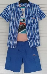 Tommy Bahama Kids' 3-piece Set Shirt/Teashirt/Shorts Size 4T - Blue New w/Tags - Picture 1 of 9