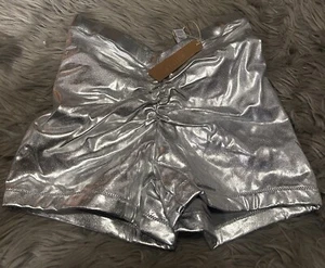 skims metalic swim shorts xxs silver - Picture 1 of 1