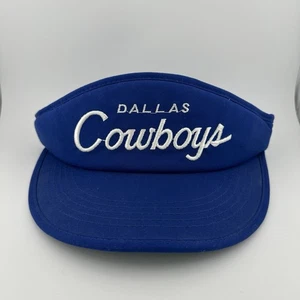 Vtg Dallas Cowboys Sports Specialties Script Visor Hat NFL Strapback Cap Korea - Picture 1 of 9