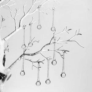 Ornamenti Goccia di Pioggia Vetro Trasparente 20 Pezzi per Decorazione Albero Fe - Foto 1 di 18