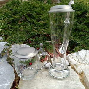 Vintage Glass Beer Steine with pewter lid Wiesenthal hutte– 0.5L  – country hous - Picture 1 of 23