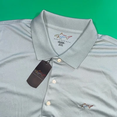 Camisa polo de golf Greg Norman para hombre Play Dry XXL azul con logotipo de tiburón manga corta Foto 1 de 4