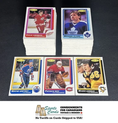 1986-87 O-PEE-CHEE HOCKEY COMPLETE SET (264) PATRICK ROY RC, LEMIEUX 2nd YEAR++ - Image 1 of 4