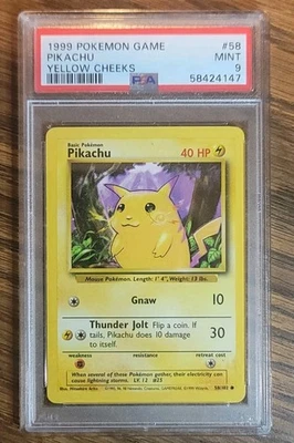 1999 Pokemon "PERFECT CENTERING " #58 PIKACHU PSA 9 Mint  NEW FRESH SLAB - Image 1 of 4